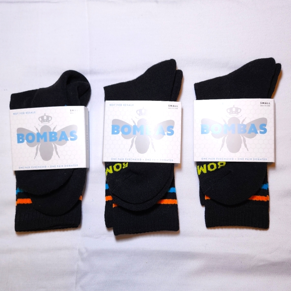 Bombas Striped Crew Socks Size S